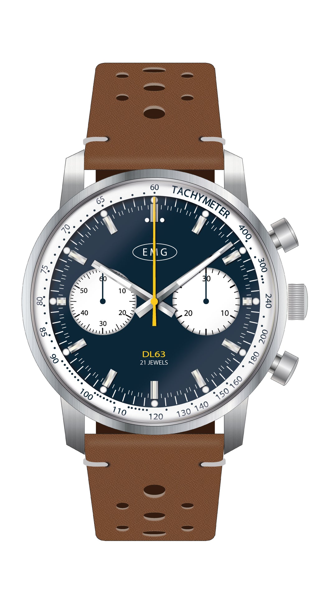 2021 DL63 Blue reverse panda Mechanical Chronograph